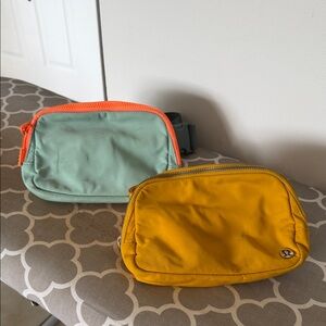 Lululemon Mint and Yellow Belt Bags
